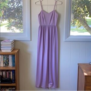 Vintage 70s Pastel Lavender Maxi Dress XS